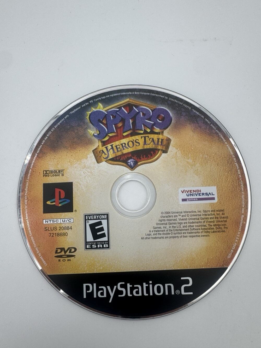 Spyro: Hero's Tail - (Sony PlayStation 2, 2004) - Disc Onl
